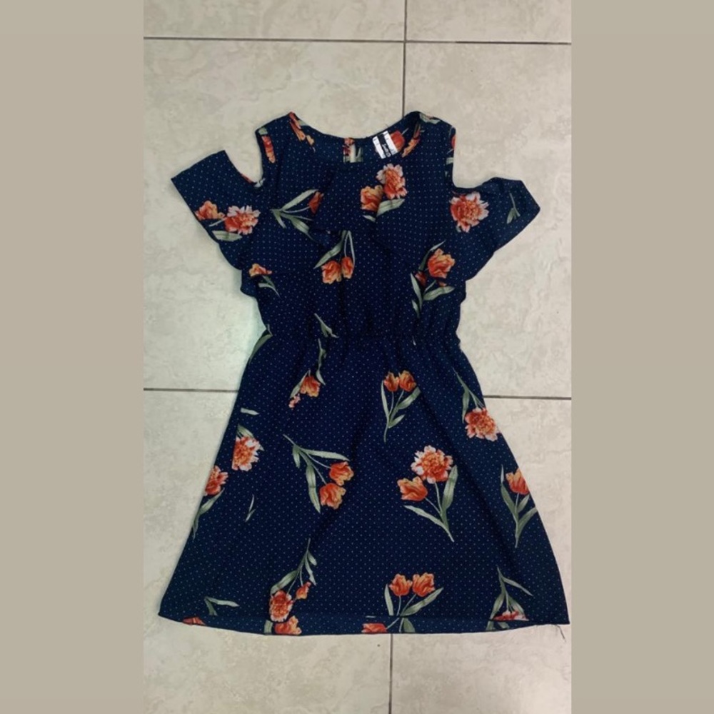 Blue Short Floral Dress